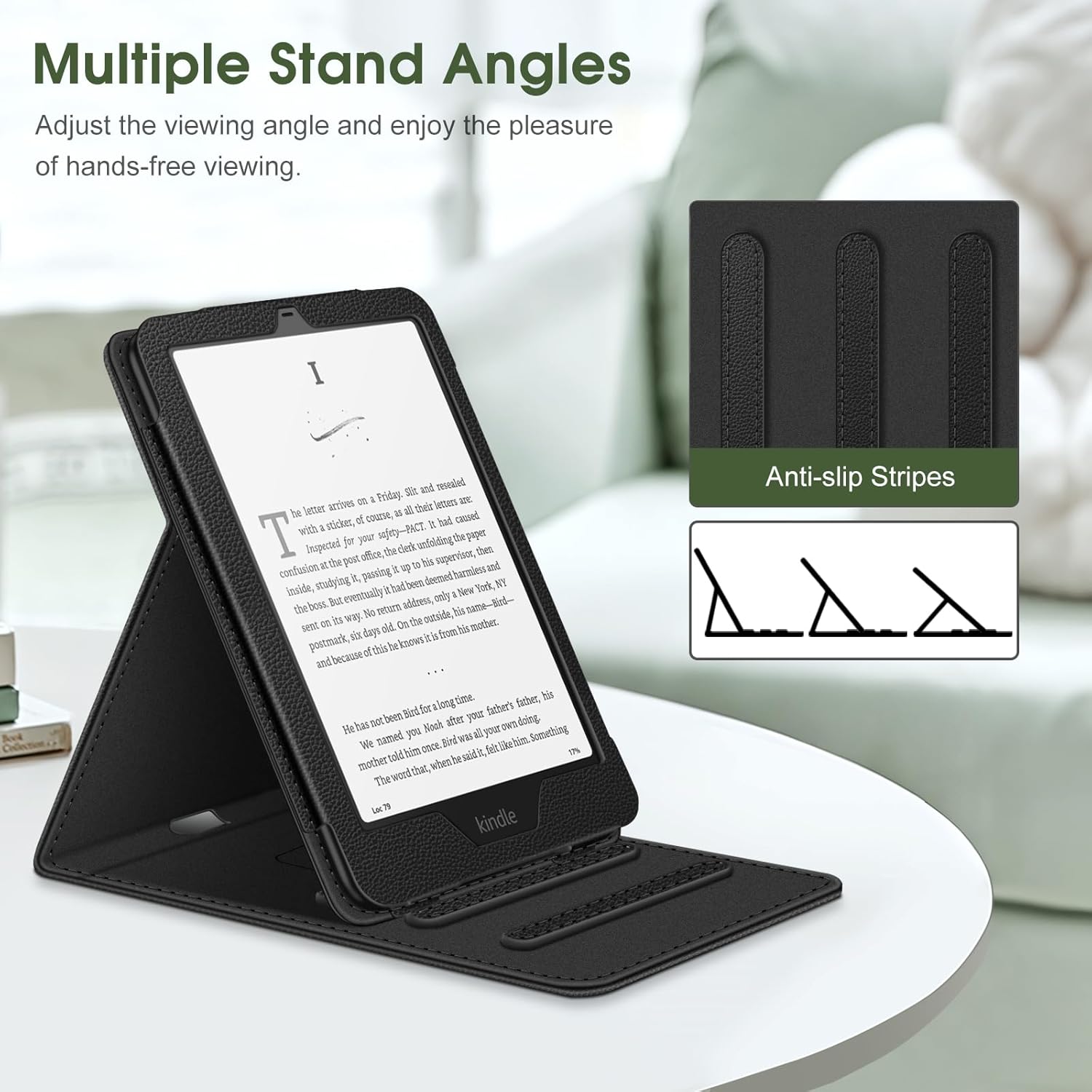 Fintie Case for 7"/6.8" Kindle Paperwhite(12th/11th Generation-2024/2021) and Kindle Colorsoft Signature Edition, Flip Slim Fit Vertical Stand +Slim Foldable Stand Cover, Auto Sleep/Wake