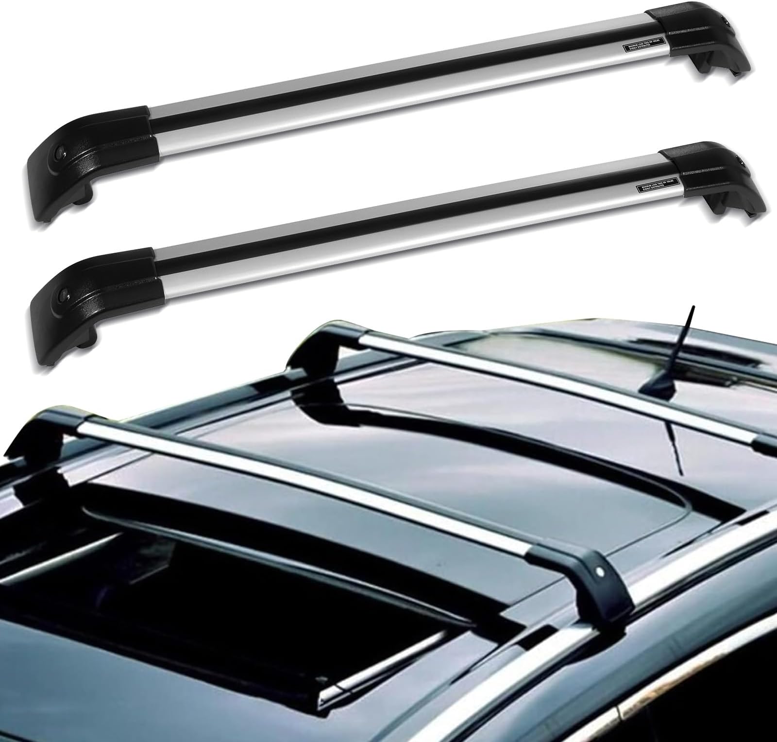 Scitoo Roof Rack Cross Bars Baggage Carrier for Volkswagen Tiguan 2010-2016 Silver 2 Pcs Roof Top Rack Luggage Carrier
