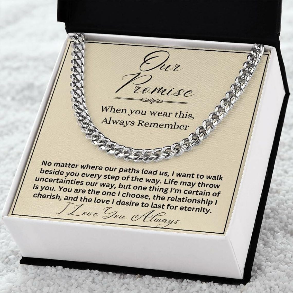 Promise Necklace For Him, Personalized Sentimental Meaningful Gifts For Boyfriend, Cool Boyfriend Necklace, To My Man Necklaces Gift, Silver Gold Cuban Link Chain For Men, Drummers Birthday Christmas