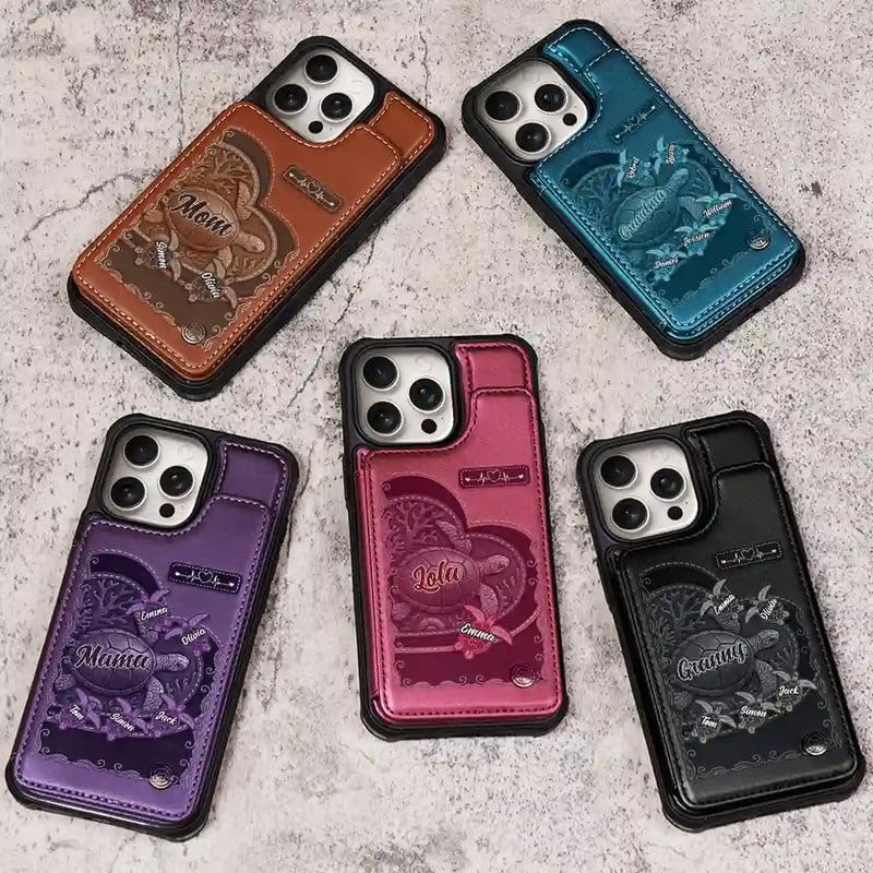 Miniatura 3 de Funda de cuero personalizada con tapa para iPhone  Regalo para abuela, mamá, cumpleaños, día de la madre, accesorio inspirado en el océano diario