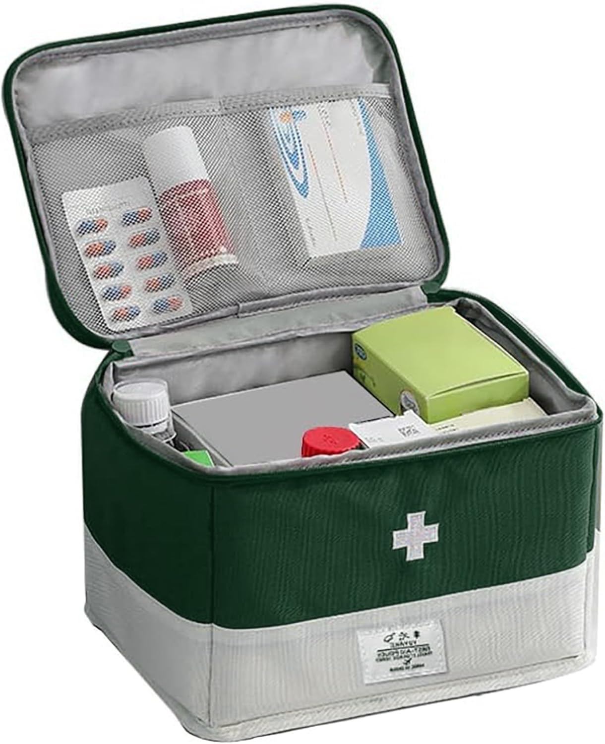 Portable Medical Organizer for Travel, Camping, & Emergencies (Green)