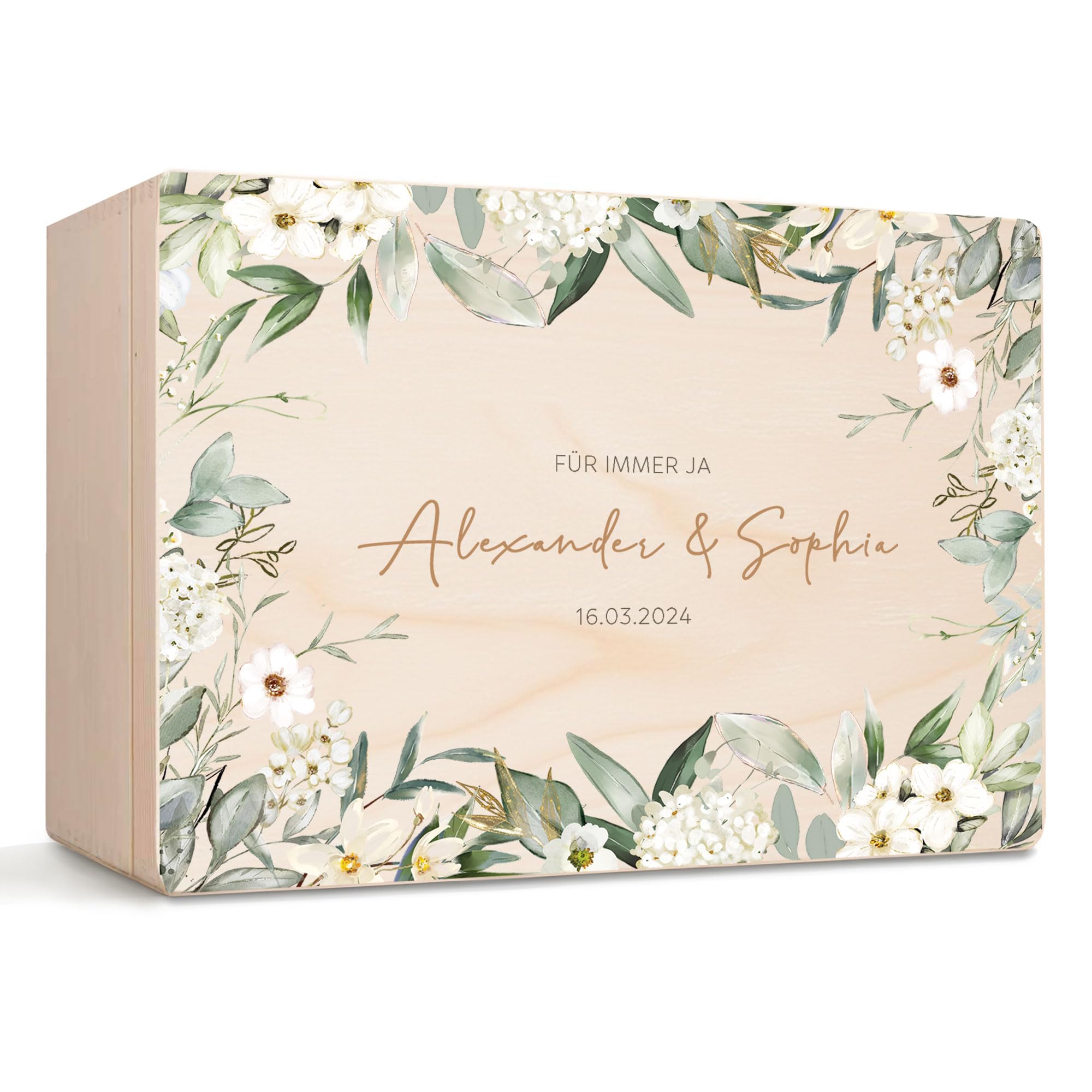 Little Deco Erinnerungsbox Hochzeit, Liebesgeschenk, Erinnerungskiste mit Namen, Geldgeschenk Hochzeit, Geschenkbox Liebe, Holzkiste mit Deckel, Schatzkiste, Beziehung Geschenk XHL1195-04