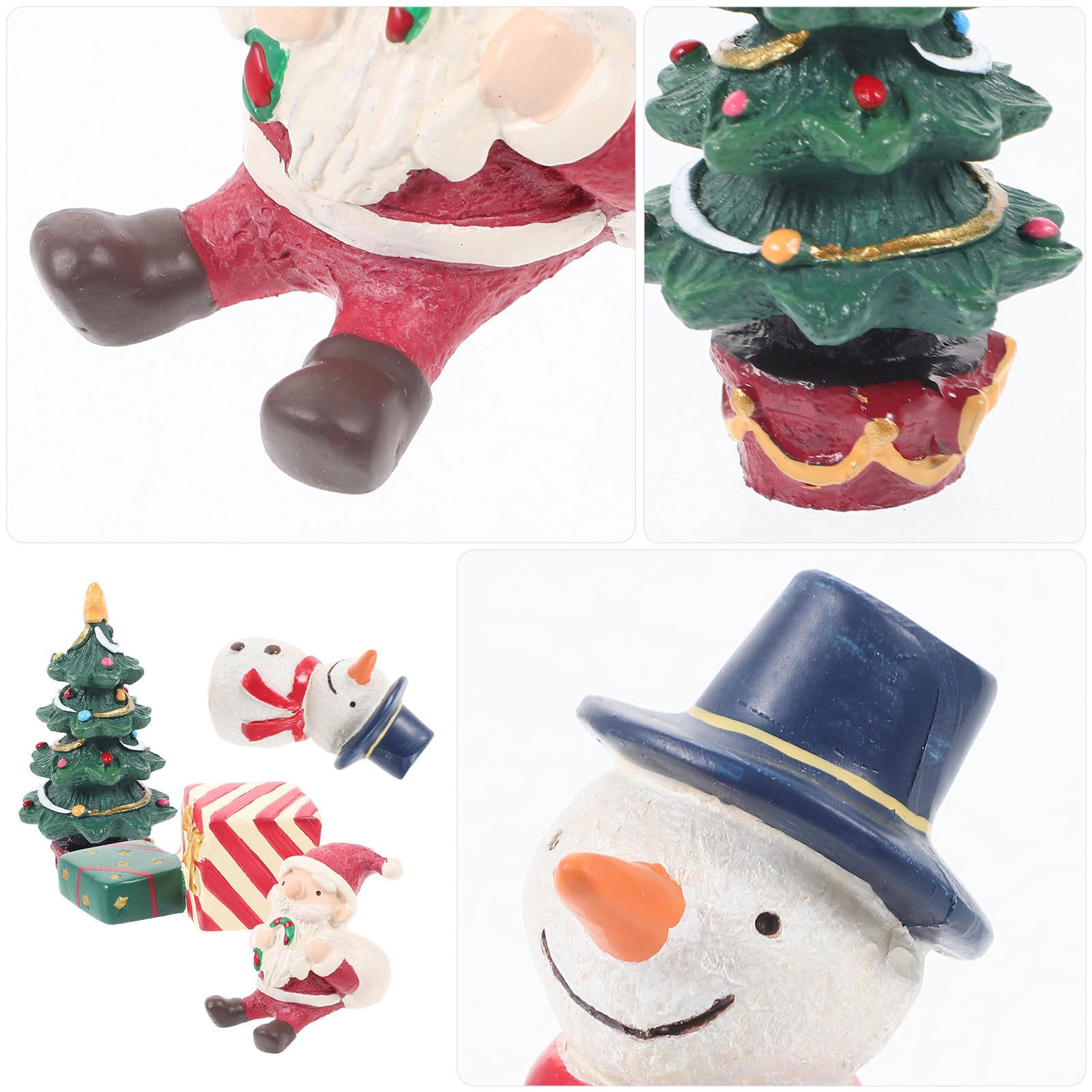 BESPORTBLE 16 Pièces Figurines Miniatures de Noël en Résine pour