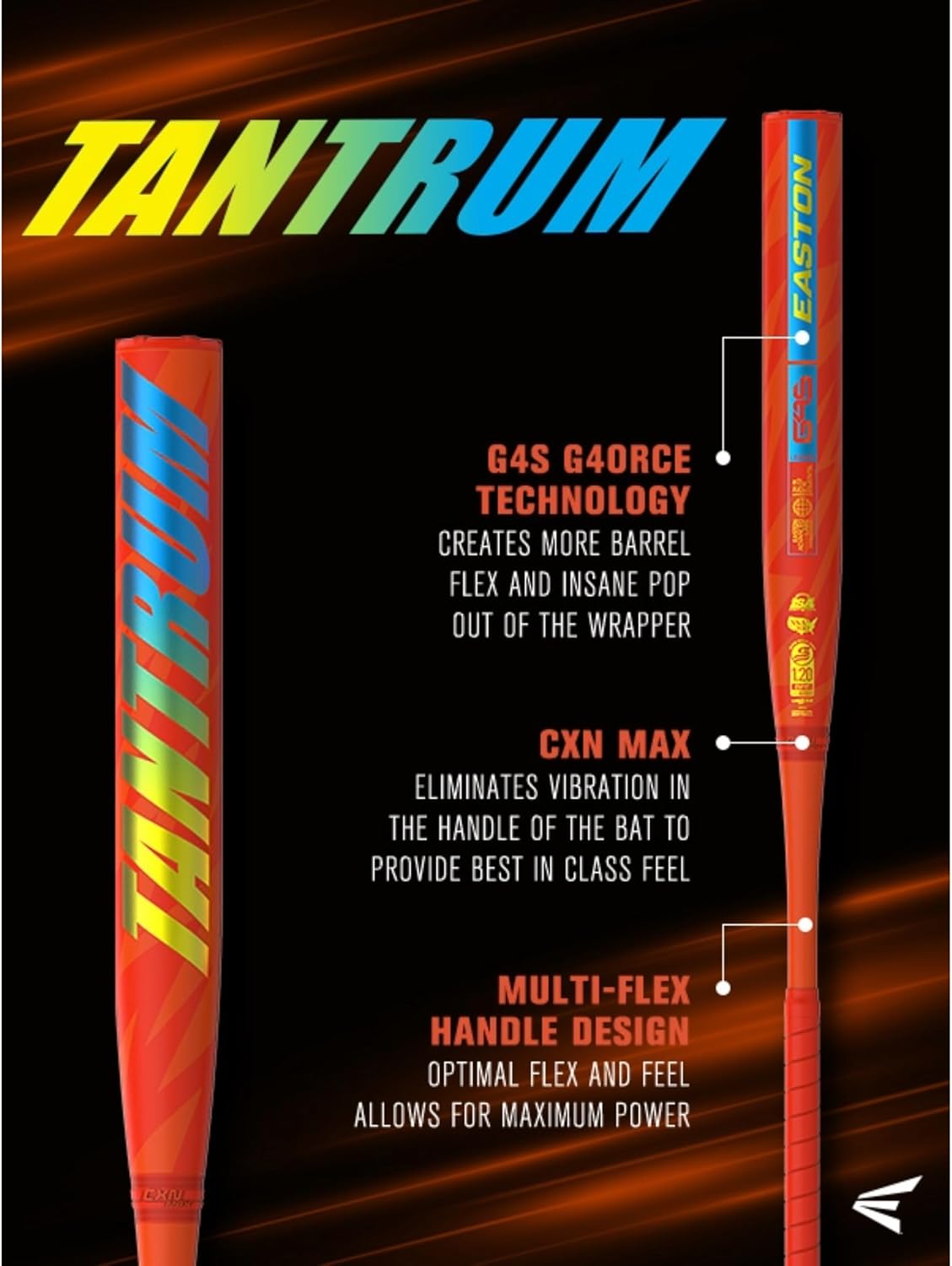Easton | Tantrum Slowpitch Softball Bat | USSSA | 12" Barrel | Loaded