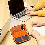 Lacdo Hard Carrying Case for SanDisk Extreme Pro/SanDisk Extreme Portable External SSD 500GB 1TB 2TB 4TB USB-C Solid State Drive EVA Shockproof Protective Storage Travel Bag, Black+Orange