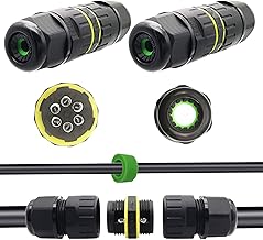 CTRICALVER Kabelanschlussdose für den Außenbereich | Wasserdicht IP68 Verbindungsbox für Ø9-12 mm 6-poliger Kabelschnellverbinder Schwarz 2 Stück