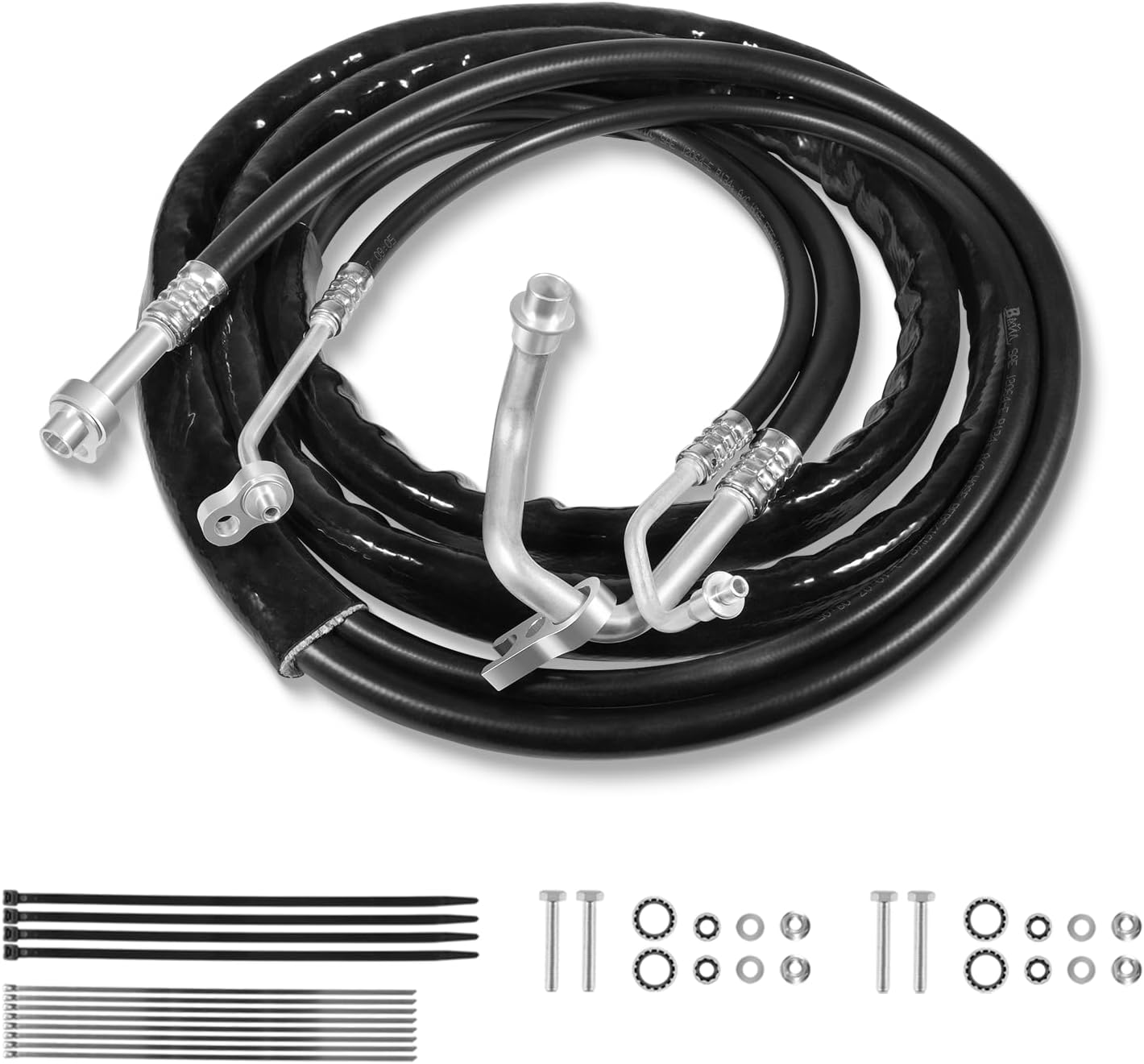 Rear AC Line Set Replacement Lines Compatible with Acadia,for Traverse, Enclave, Outlook 2007-2017 Rear Auxiliary AC Hose Kit Replacement for AT34653 Air Conditioning Lines