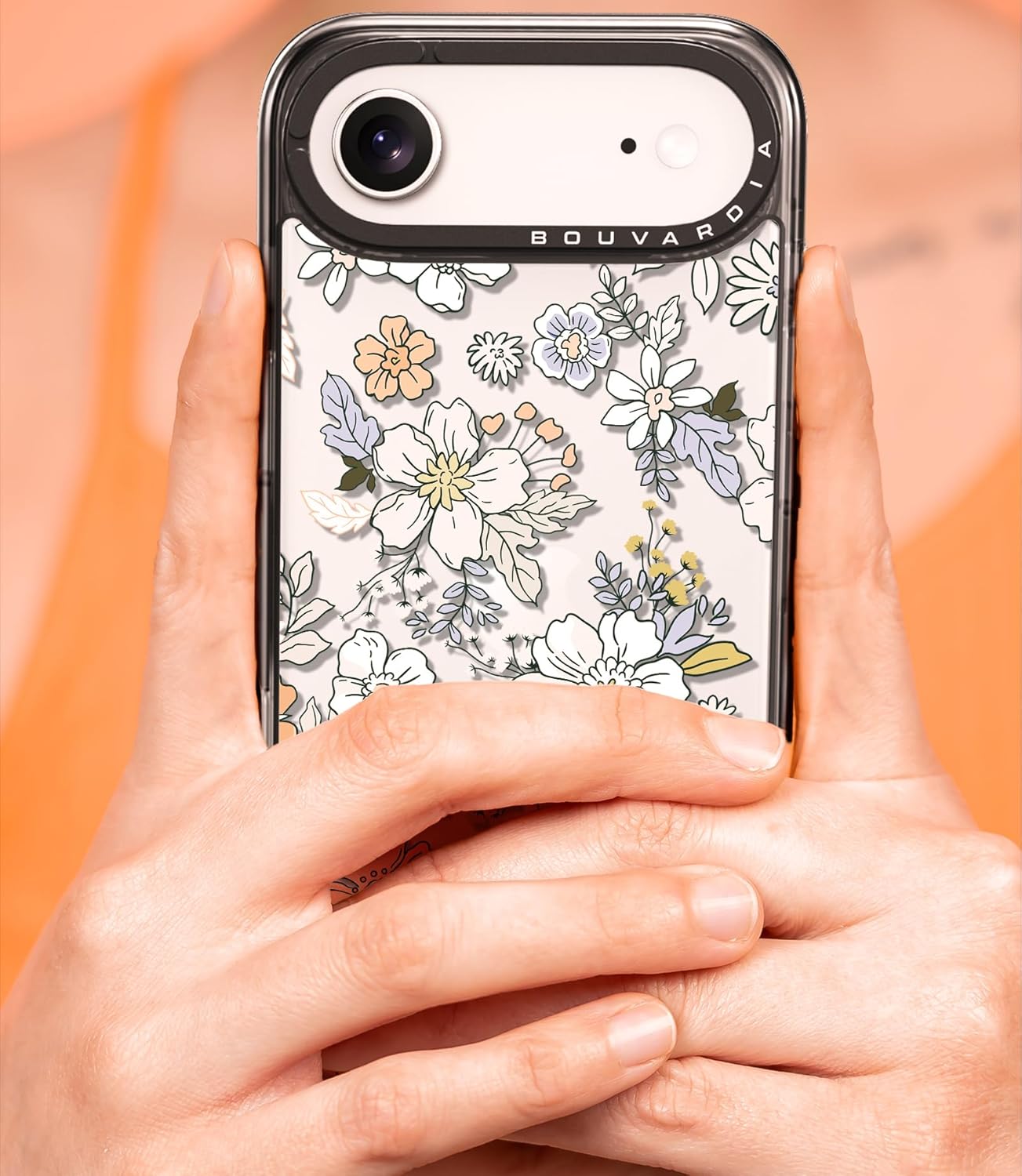 Bouvardia for iPhone 17 Air Case, Cute Design for Women & Girls, Protective & Aesthetic, Floral Theme - Flowers in Bloom (Gray Bumper) - Image 6