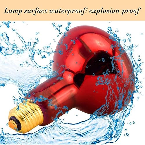 Miniatura 5 de Bombillas infrarrojas R40125 vatios de vidrio rojo tostado para reptiles, baño, granja, mascota, pollitos, uso de calefacción de fisioterapia, base