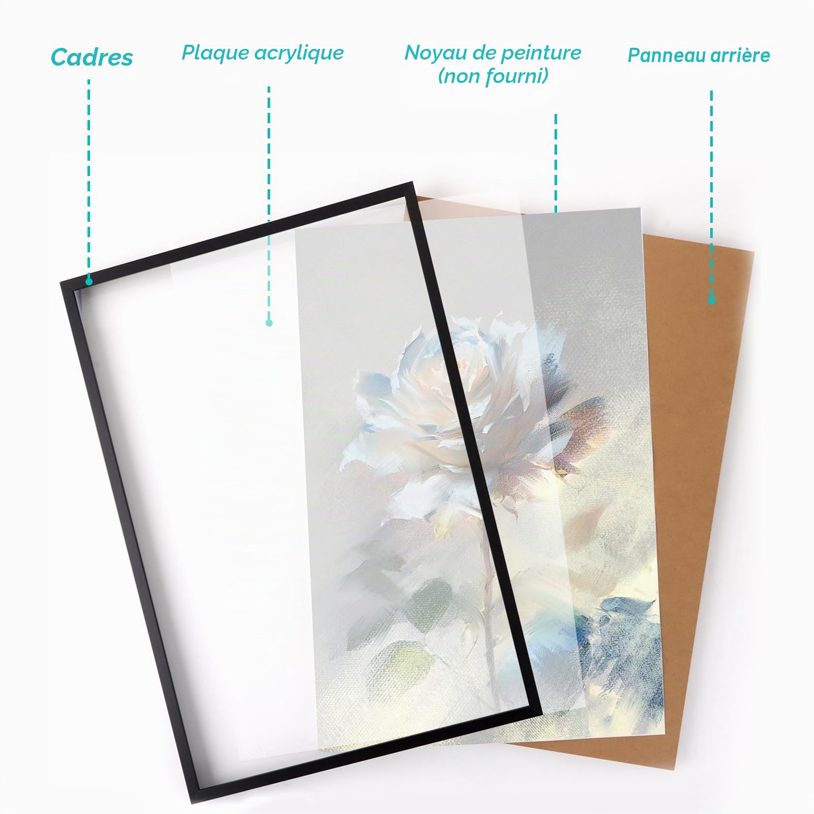 4 Pièces Cadre A3 Aluminium Noir 29,7x42 cm | Cadre Photo a3 Muraux avec Crochets sans Trace; pour Photos, Diplômes et affiches