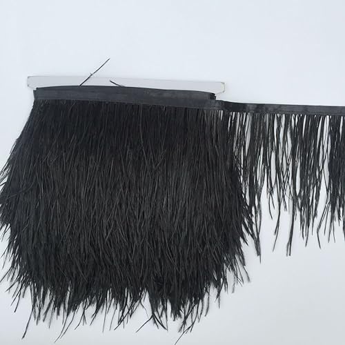 Miniatura 3 de Shekyeon Flecos de plumas de avestruz para decoración de disfraces, manualidades, manualidades, paquete de 2 yardas (negro)