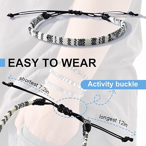 Miniatura 5 de Mens Bracelet set Handmade Adjustable Size Easy to Wear Waterproof Bracelets Suitable for Surfer Suitable for Men as Gift (3PCS)