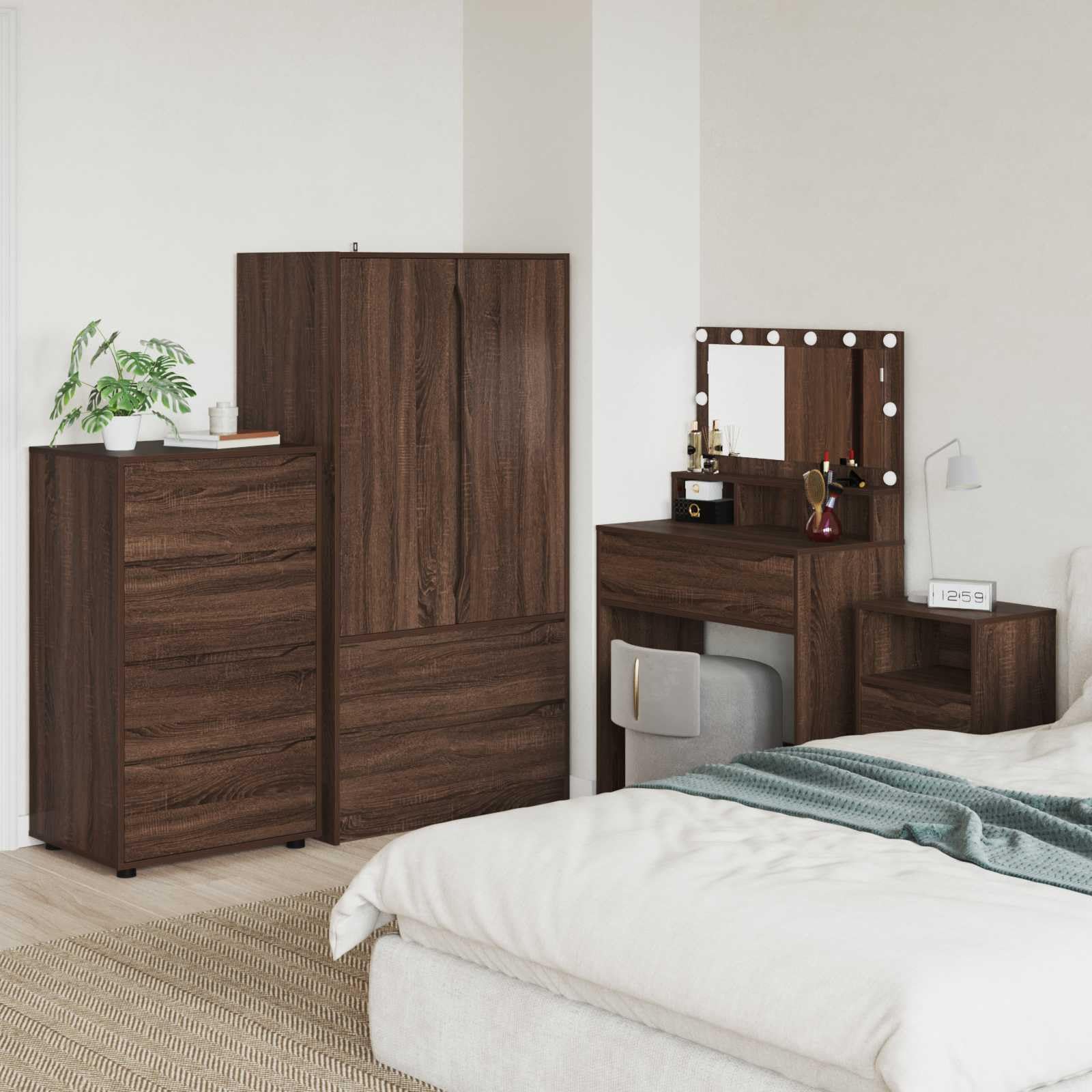 Armadietto portaoggetti 60 x 48 x 105 cm, legno di ingegneria