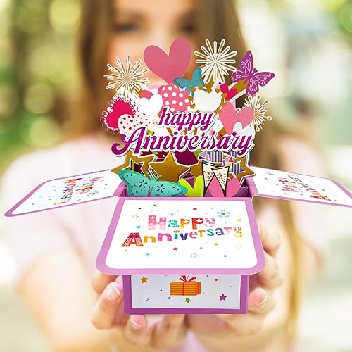 Miniatura 6 de Divertida tarjeta desplegable de aniversario para mujeres y hombres, dulce tarjeta de aniversario de boda para niñas y niños, tarjetas de