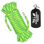 AOLEBA 10.5mm Static Climbing Rope for Outdoor Rock Climbing, FireRescue, Escape Rope, Rappelling, Caving, Ice Climbing Equipment -Neon Green, 10M(32ft) 20M(64ft) 30M(96ft) 50M(160ft) 70M(230ft)