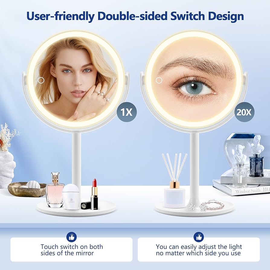 超希少！Mirror Polished Lumina　フランス　JIELDE Zadro Solana LED Light Makeup Mirrors w/ Magnification