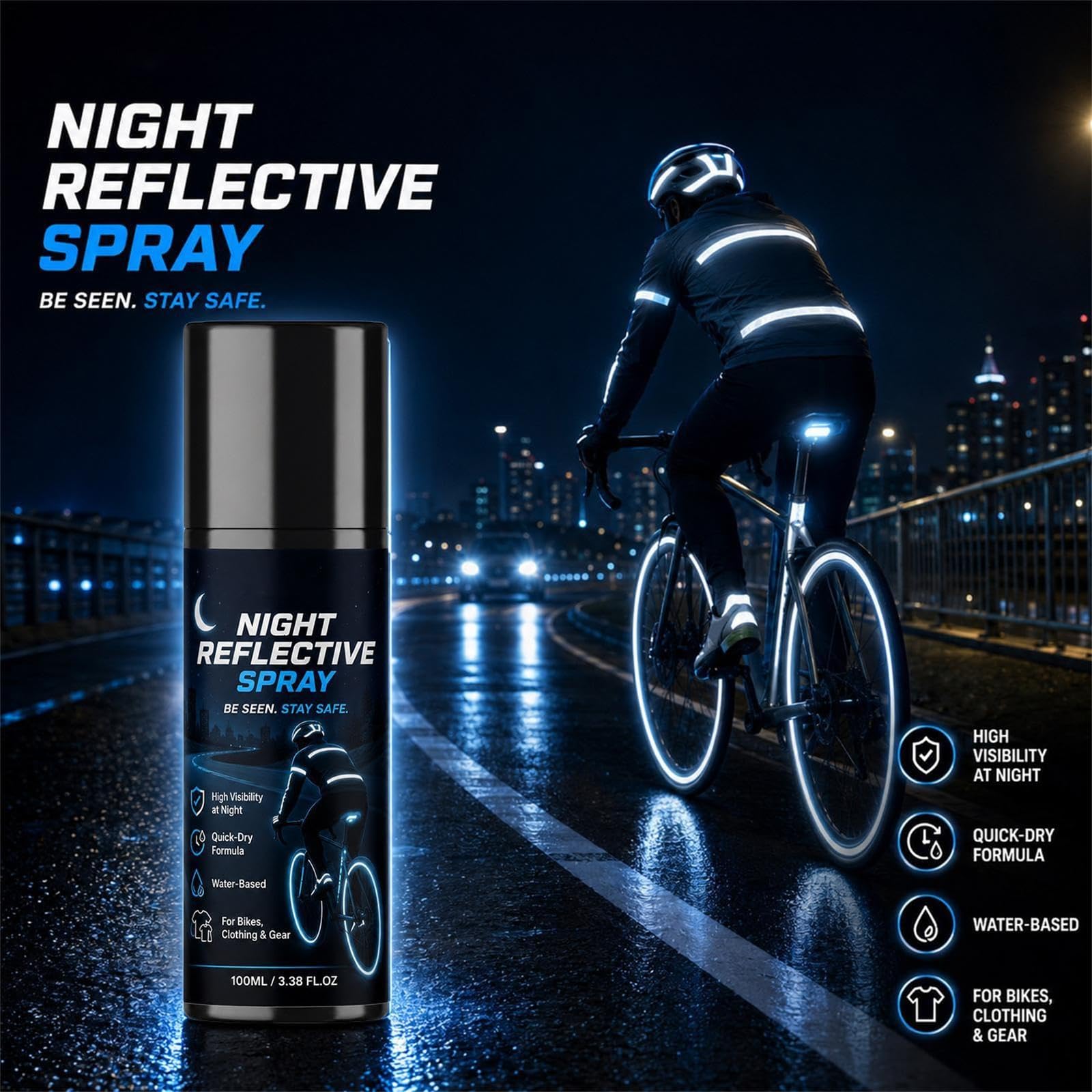 Nachtreflektierendes Spray, fluoreszierende Sicherheitsfarbe (3pcs)