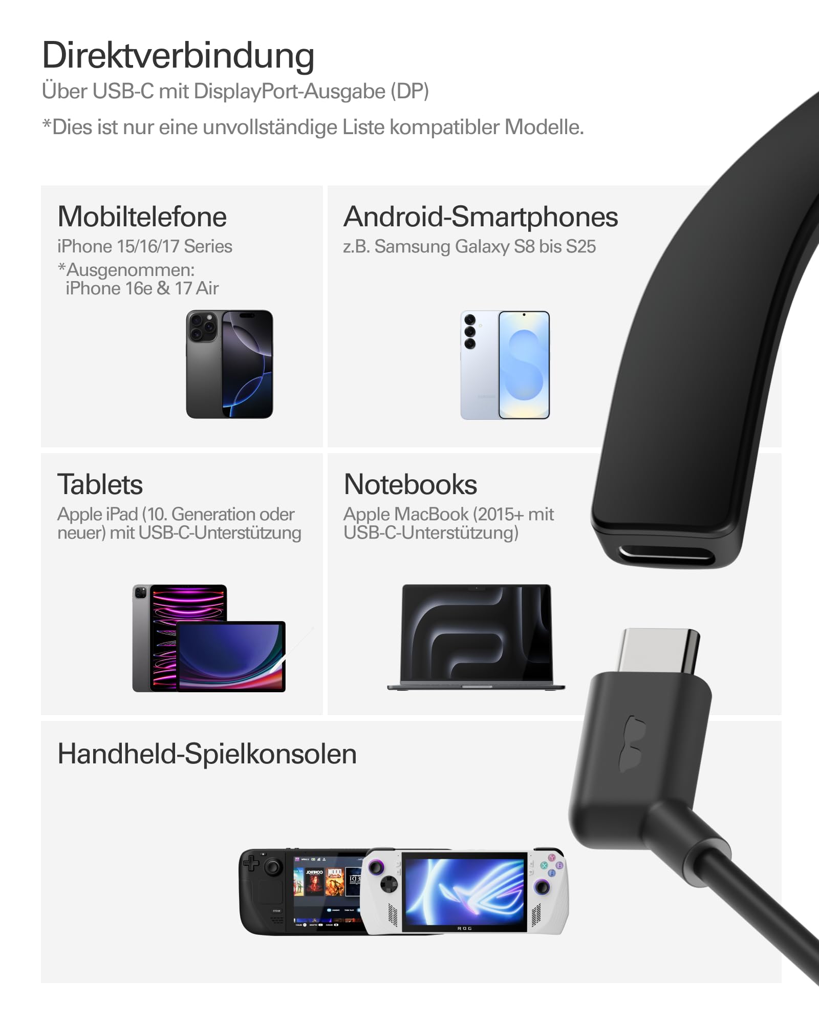 RayNeo Air 4 Pro AR/XR-Brille, HDR10-Display, Vision 4000 Chip, 201 Zoll Virtuelles Kino, 3D-Filme & Gaming Brillen für iPhone 17,16,15/Android/Switch 2/Mac/Steam Deck/PS4/5