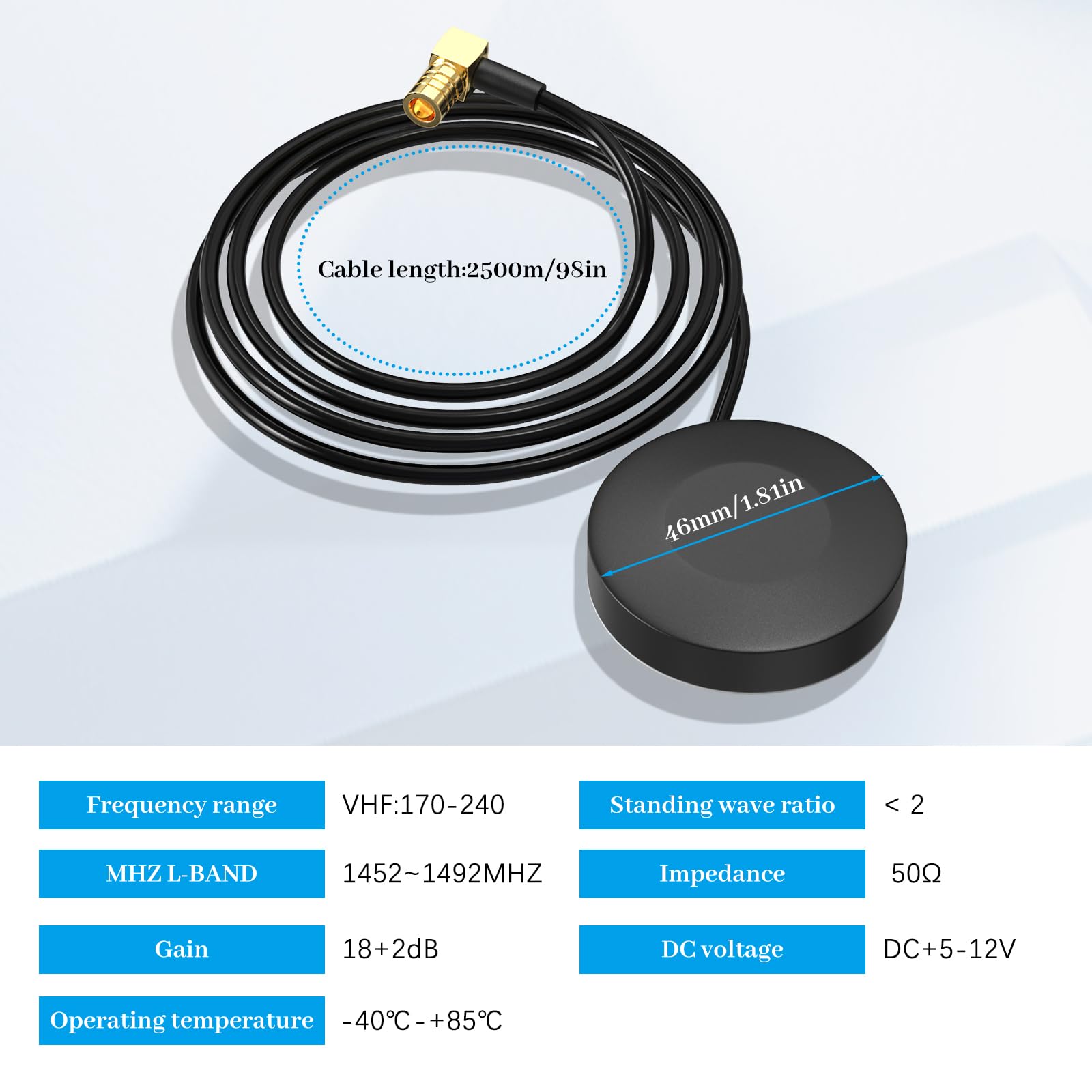 DAB DAB Antenna Adattatore SMB Car Radio Antenna Vetro Con SMB Plug Antenna 9.8ft Compatibile Con Radio Digitale Pioneer Clarion Kenwood - Foto 4