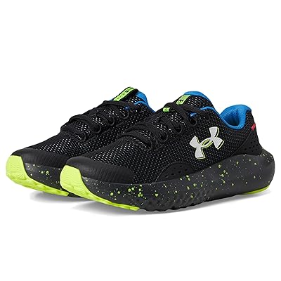 Under Armour Kids Surge 4 (Big Kid) Boys Shoes Black/High Vis Yellow/White