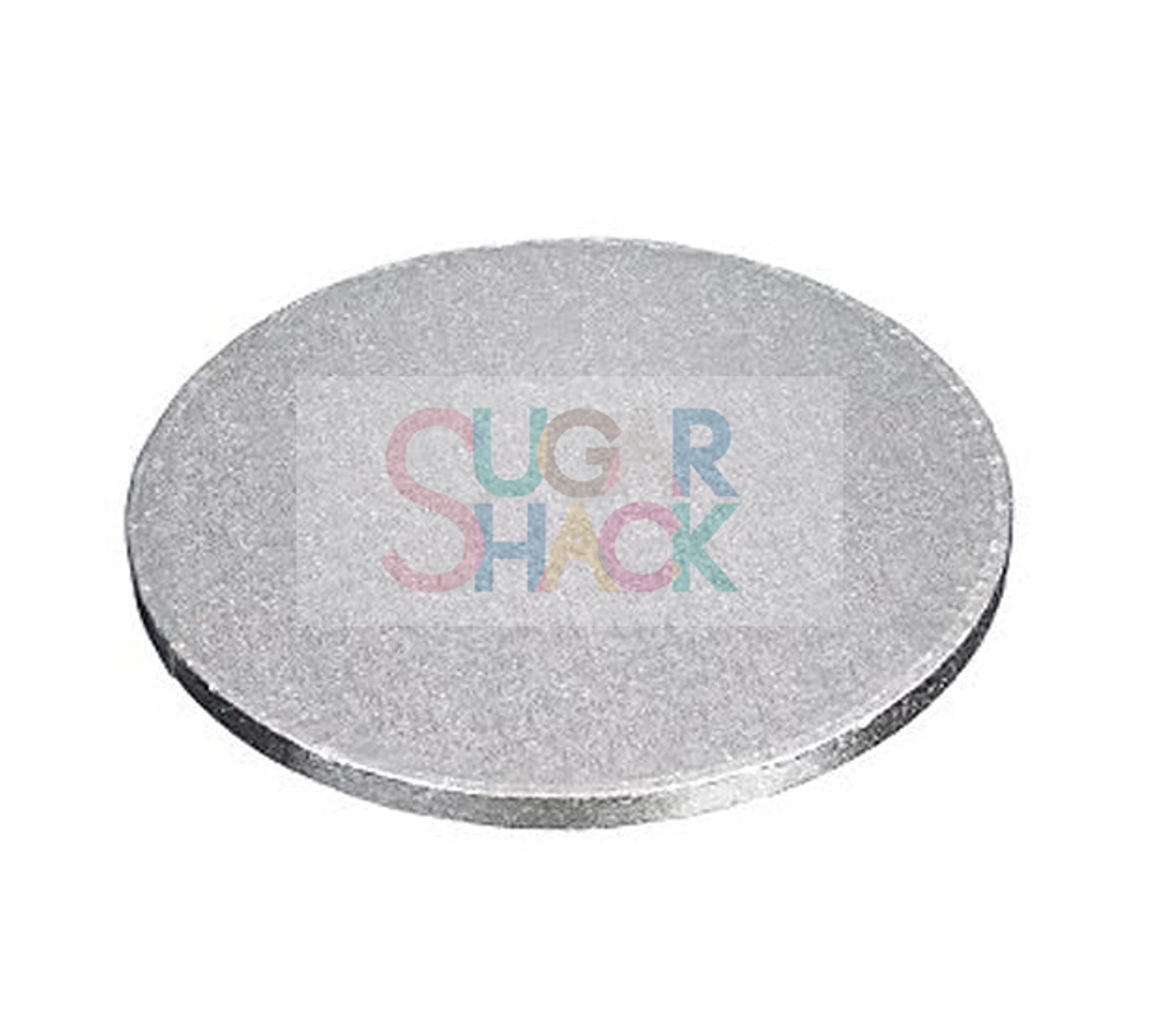 SugarShack | 17" Inch Round Silver Drums | 13 MM Thickness | for Weddings, Parties, Celebrations and More | Pack of 1 |