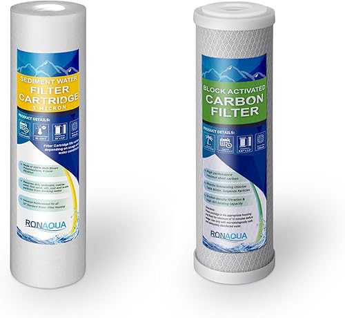Filtros de repuesto para sistema de filtración de agua potable de encimera de dos etapas, cartuchos de filtro de agua de carbón activado de
