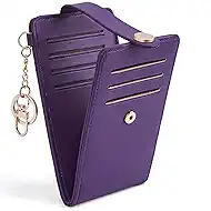 POIUGOYA Slim Wallet for Women,RFID Blocking Bifold Credit Card Holder with Zipper Coin Pocket,ID Window,Keychain