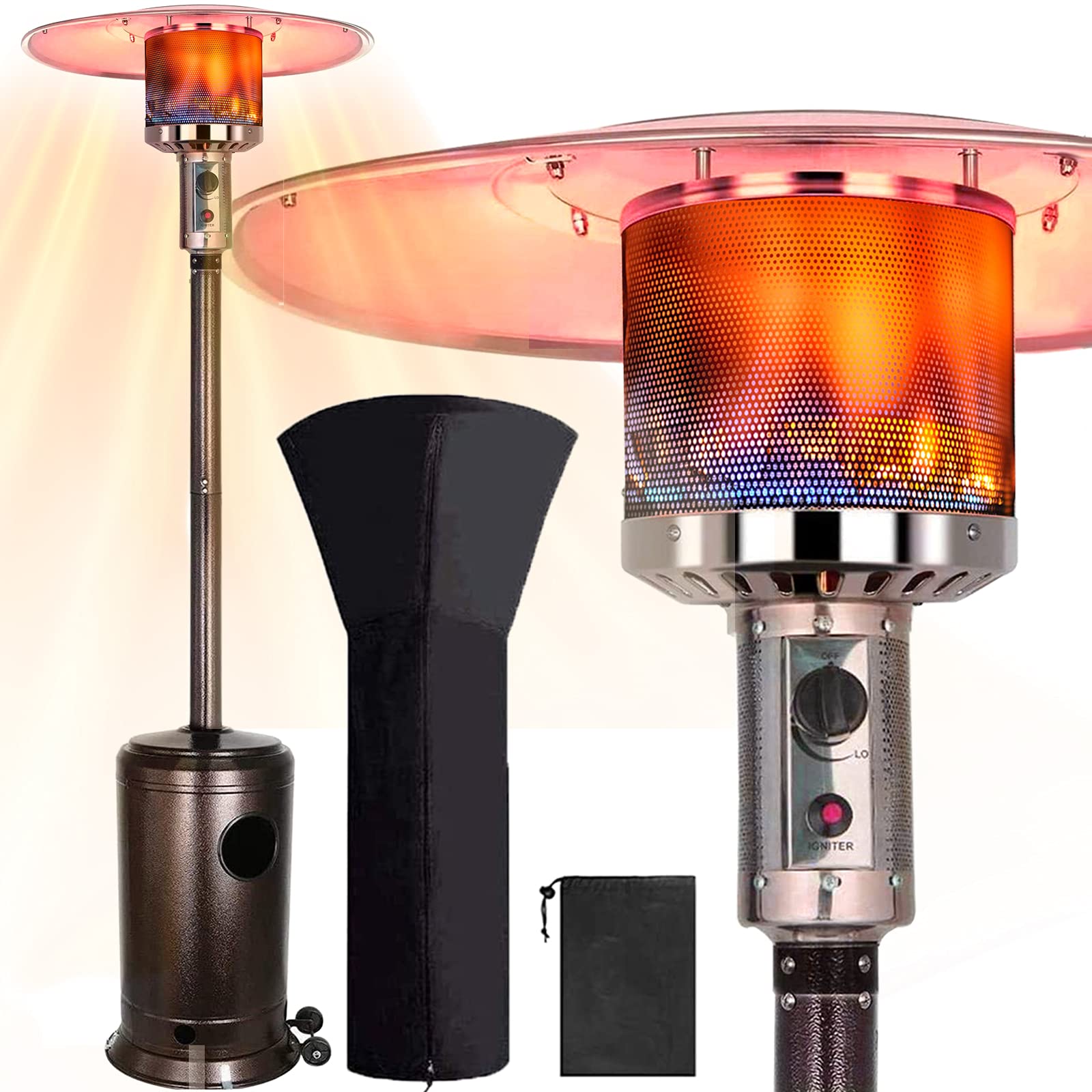 Sponsored Ad - Outdoor Patio Heater Propane Heater - 87 In 48000 BTU CSA Certified Gas Steel Floorstanding Liquid Propane ...