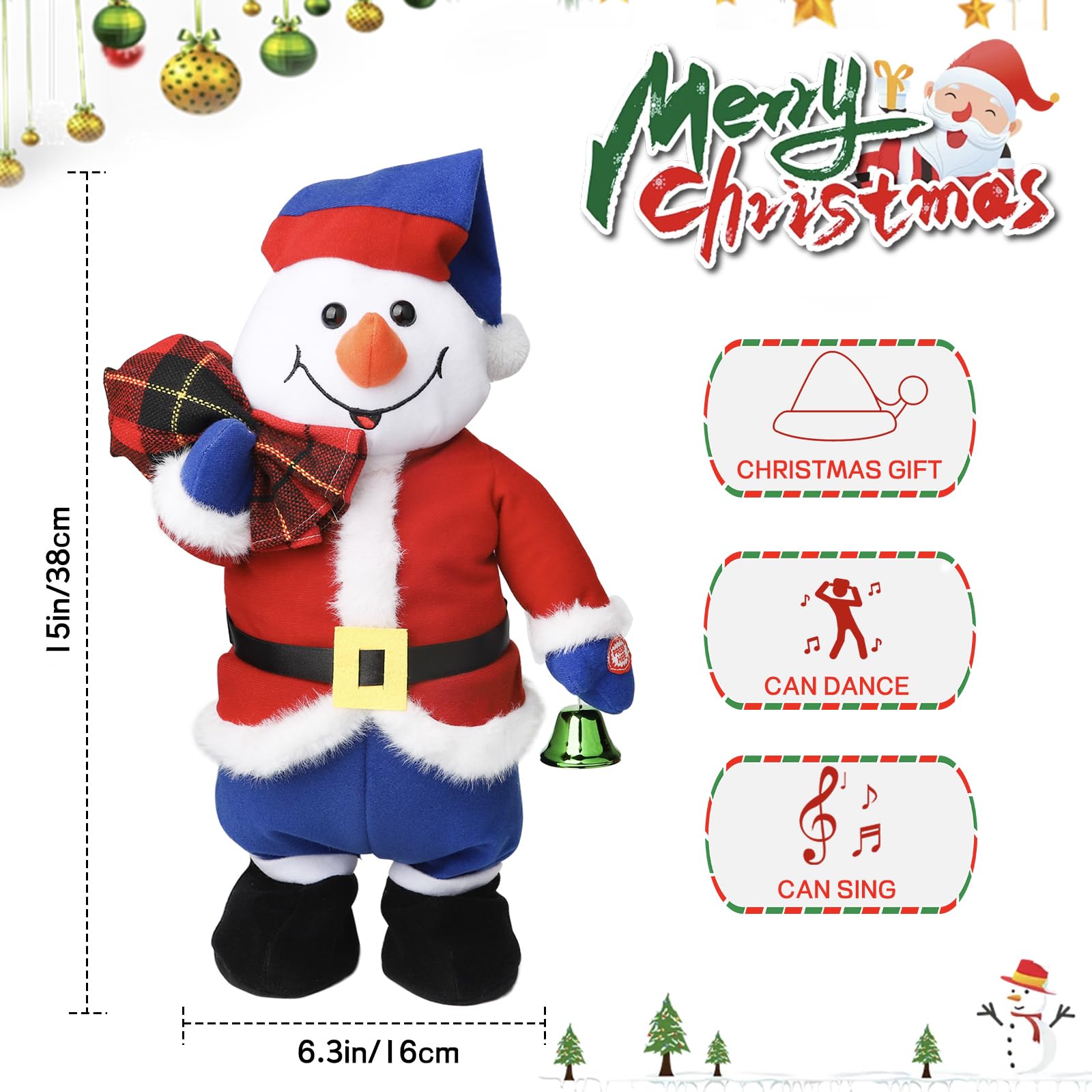 Amazon.com: Singing Dancing Christmas Snowman Xmas Musical Plush