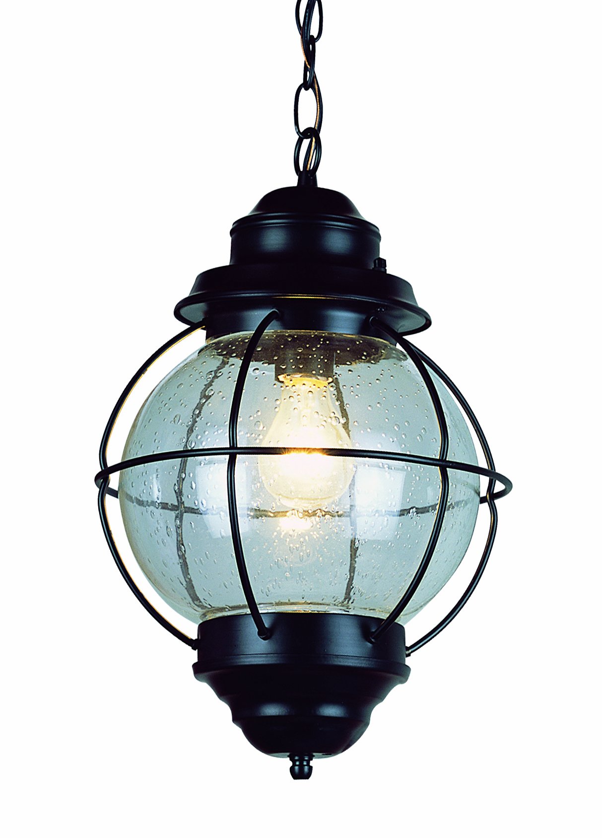 Trans Glob Lighting TG69903 BK Americana One Hanging Lantern Outdoor-Post-Lights, Black