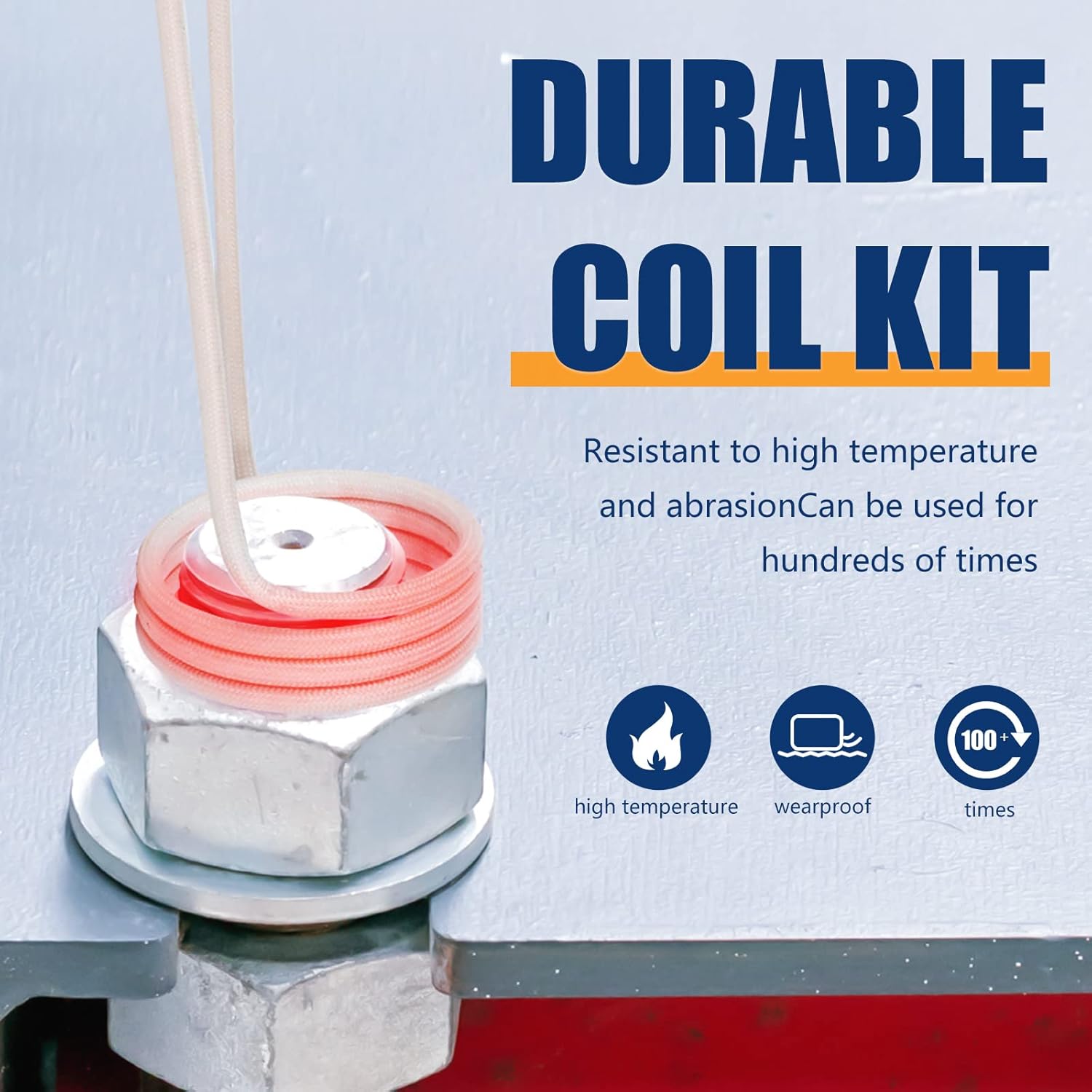 Induction Heater Coil Kit 8PCS Most Used Induction Heater Coils with Varying Lengths Resistant Magnetic Heat Induction Heater Tool with Flexibility and Long Lifespan For Removing Rusty Bolts and Nuts