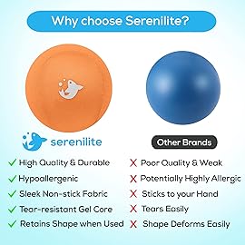 Serenilite 2 Ball Bundle Green, Orange, Stress Balls for Adults, Anxiety Relief Items, Grip Strength Trainer, Meditation Accessories, Physical Therapy Equipment, Fidget Ball, Hand Grip Strengthener.