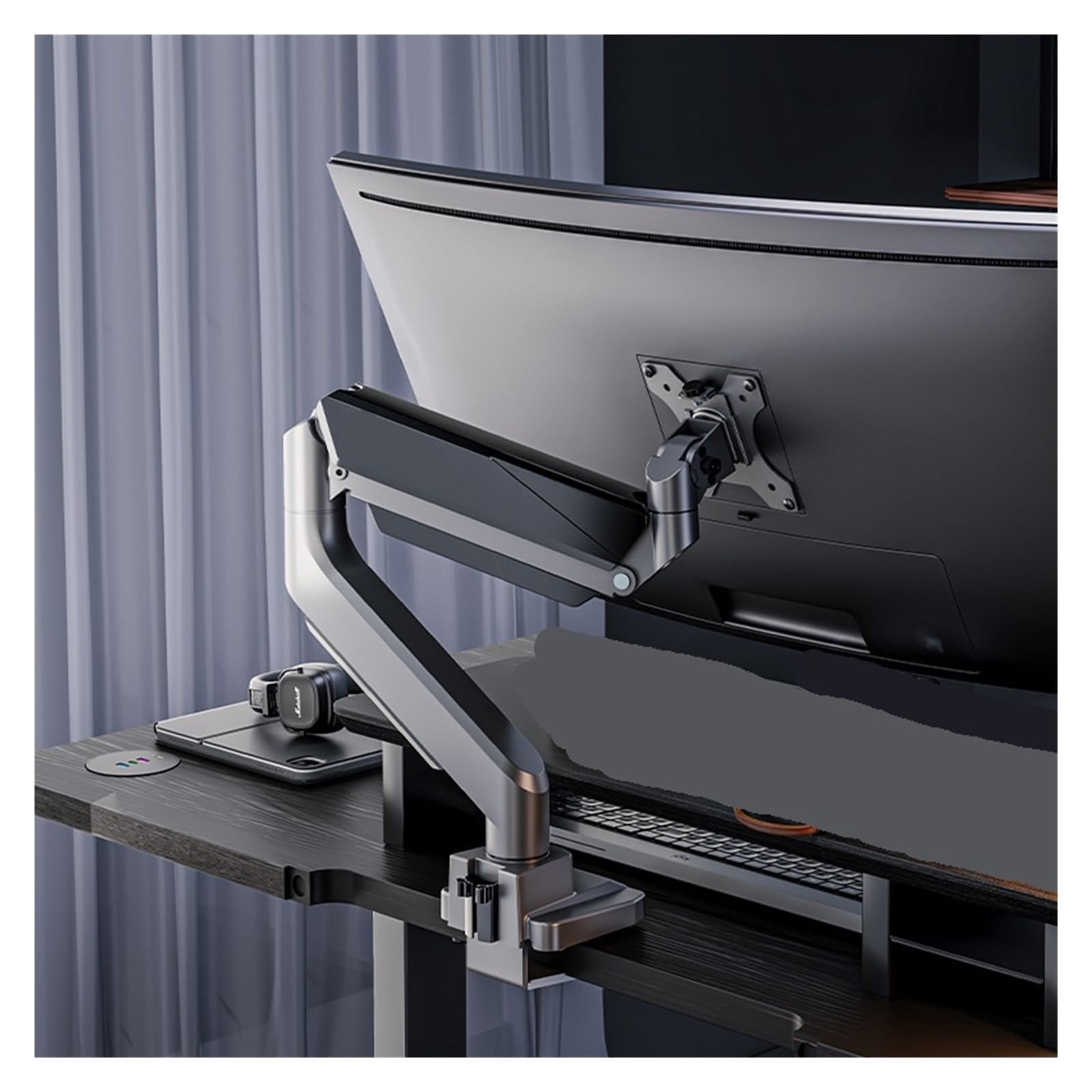 Soporte de monitor doble NBYGSC para evitar dolor de cuello elevando dos pantallas grandes 5
