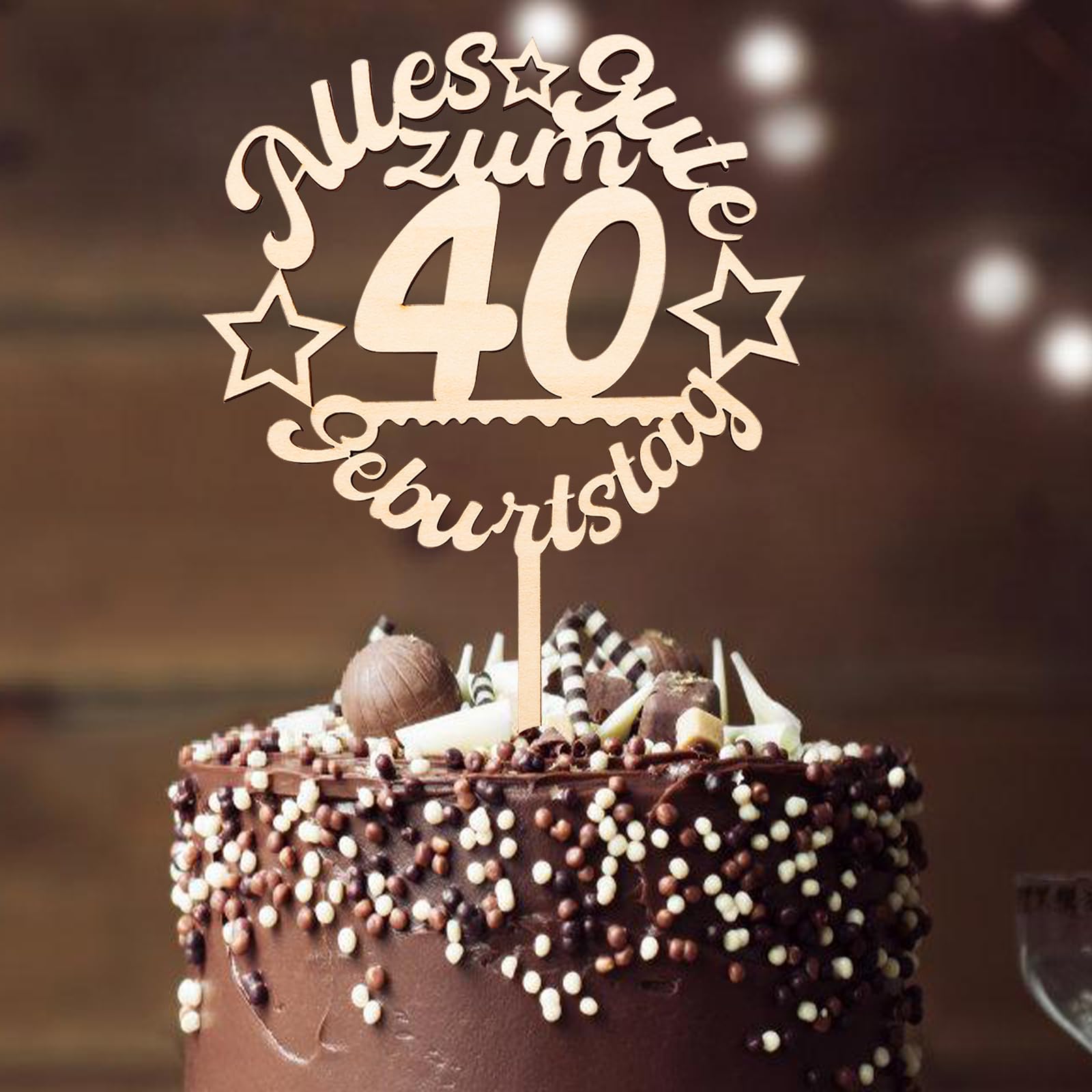 ENLACE Holz Tortendeko 40 Geburtstag Männer Frauen, Alles Gute zum 40 Geburtstag Deko Torte, Happy 40th Birthday Cake Topper 1986, Kuchendeko 40 Geburtstagdeko Mann, Geschenke zum 40 Geburtstagdeko