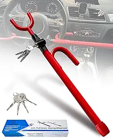 Trava de volante, dispositivo antifurto, fechaduras de roda de carro, segurança do veículo, trava de volante para caminhão, carro, veículos, van, caminhão, SUV, resistente, com 4 teclas, alongado