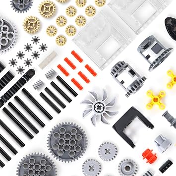 117 Pieces Gears Parts Motor Gear Zipper Connector Pins Worm Compatible with Lego Technic