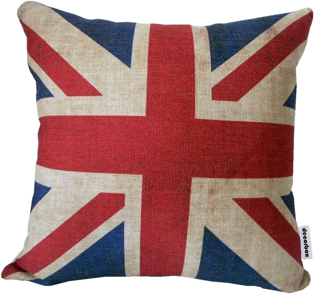 The Union Jack British Flag Cotton Linen Square Decorative Throw Pillow Case Cushion Cover 18 "X18