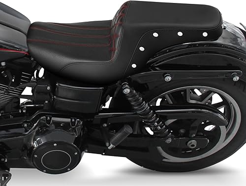Vista 140 de Asiento de motocicleta para conductor y pasajero, apto para Harley Dyna Wide Glide Low Rider Street Bob Fat Bob FXDF Super Glide Custom FXDC