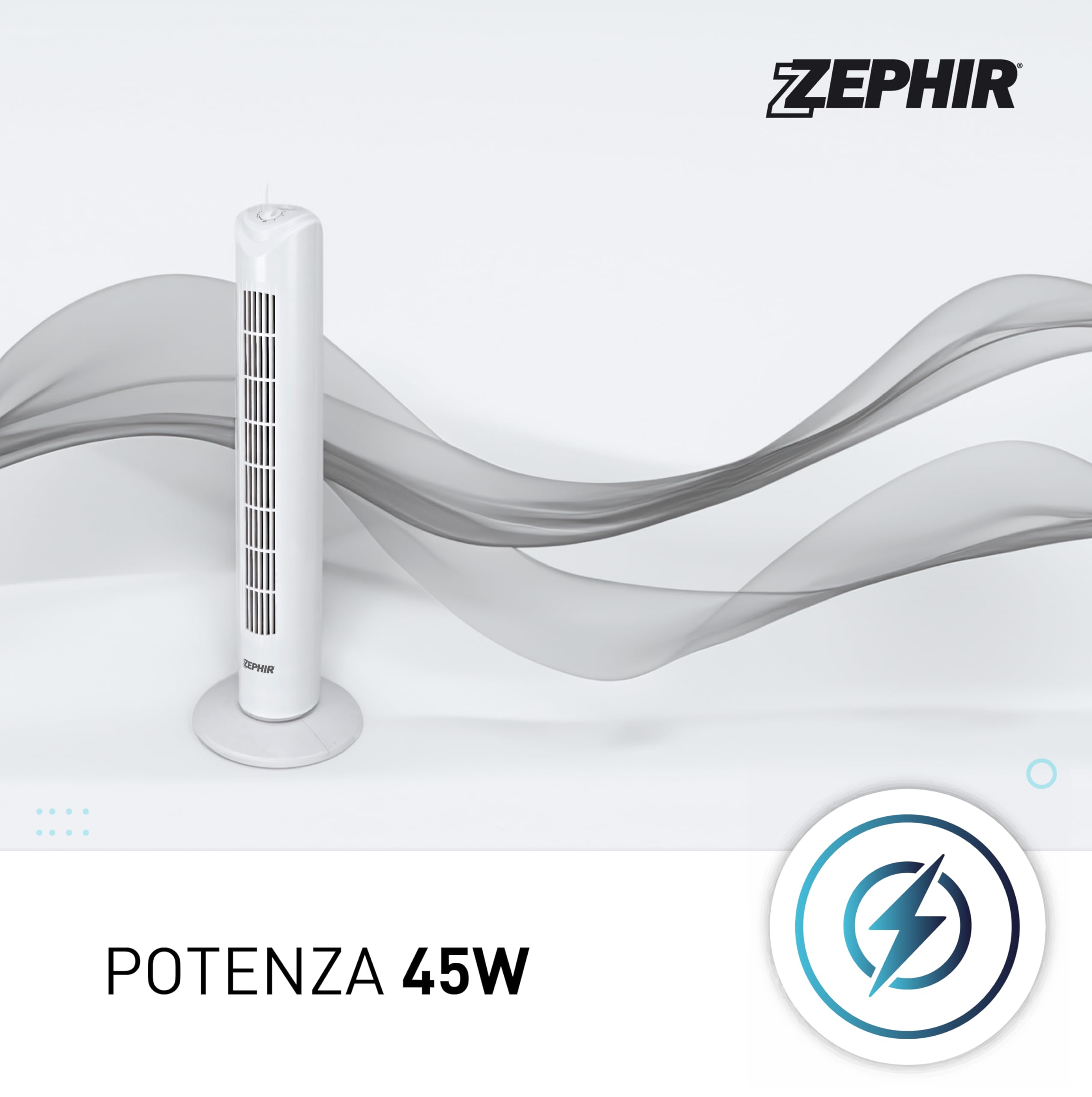 Zephir Ventilatore Torre Timer 3VEL H80CM OSC