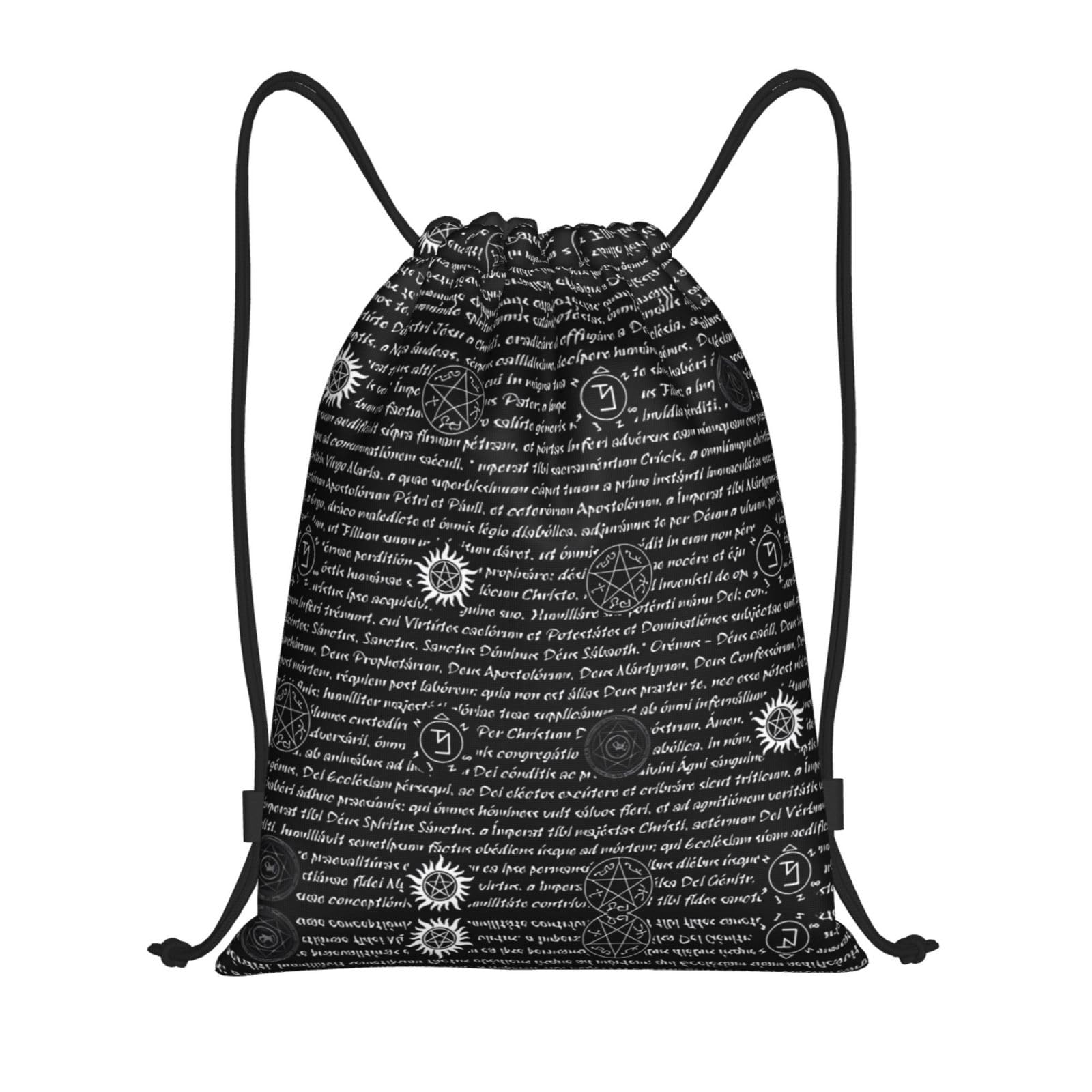 GaxfjRu Supernatural Inspiration Cinch Drawstring Back Bags - Waterproof String Backpack, Ideal for Sports, Travel, and More