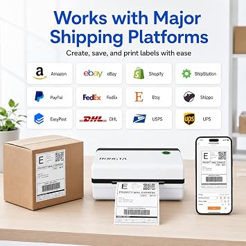 Rongta Bluetooth Thermal Shipping Label Printer, Wireless 4x6 Shipping Label Printer for Packages, Support Android&iPhone and Windows, Widely Used for Amazon, Shopify, Etsy, USPS