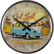 Nostalgic-Art Retro Wall Clock, 12.2", VW Bulli Lets Get Lost VW Bus Gift idea, Official License Product OLP, Large kitchenclock, Vintage Design