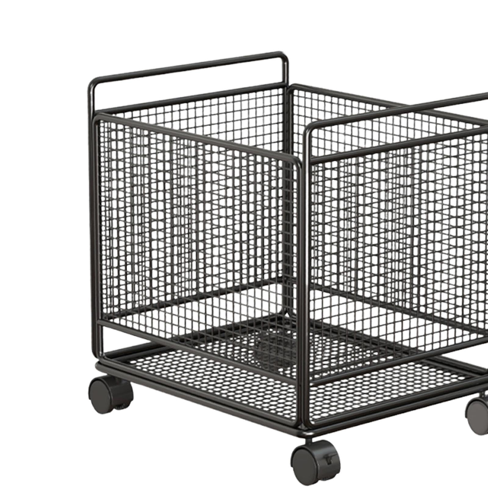 Gralara Carrello Portabiancheria Con Ruote Di 360 Gradi, Ceste per La Biancheria in Ferro, Organizzazione Lavanderia per Letto, Bagno, Lavanderia, Dormitorio, Appartamento, Nero, M