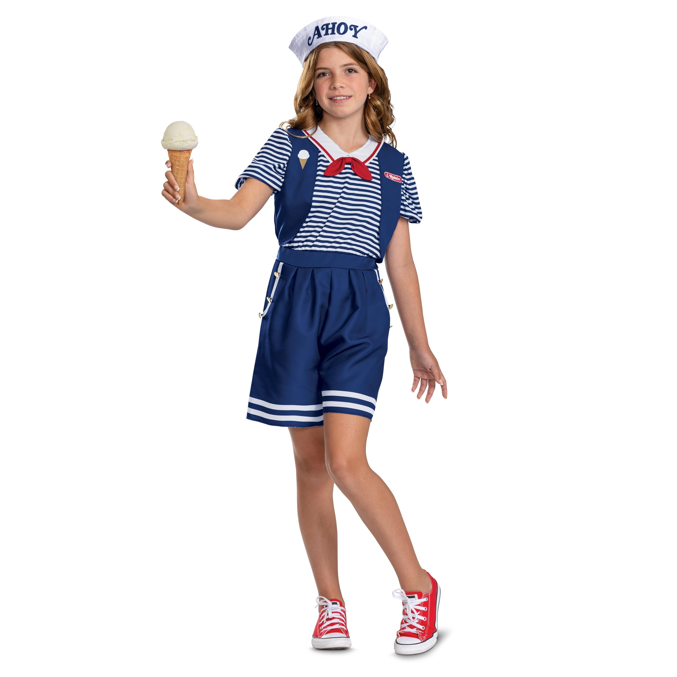 Robin Scoops - Disfraz oficial de Stranger Things para Halloween con sombrero, talla infantil (7-8)