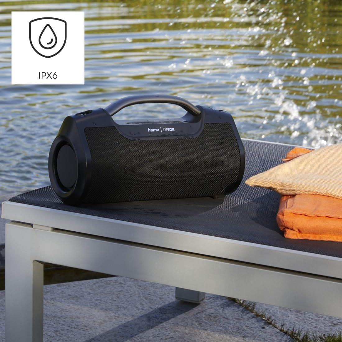 Hama Altoparlante Bluetooth Esterno 60W - Impermeabile IPX6, 12 Ore di Batteria, Pro Sound, Powerpack, USB, Music Box, Party Box - Nero