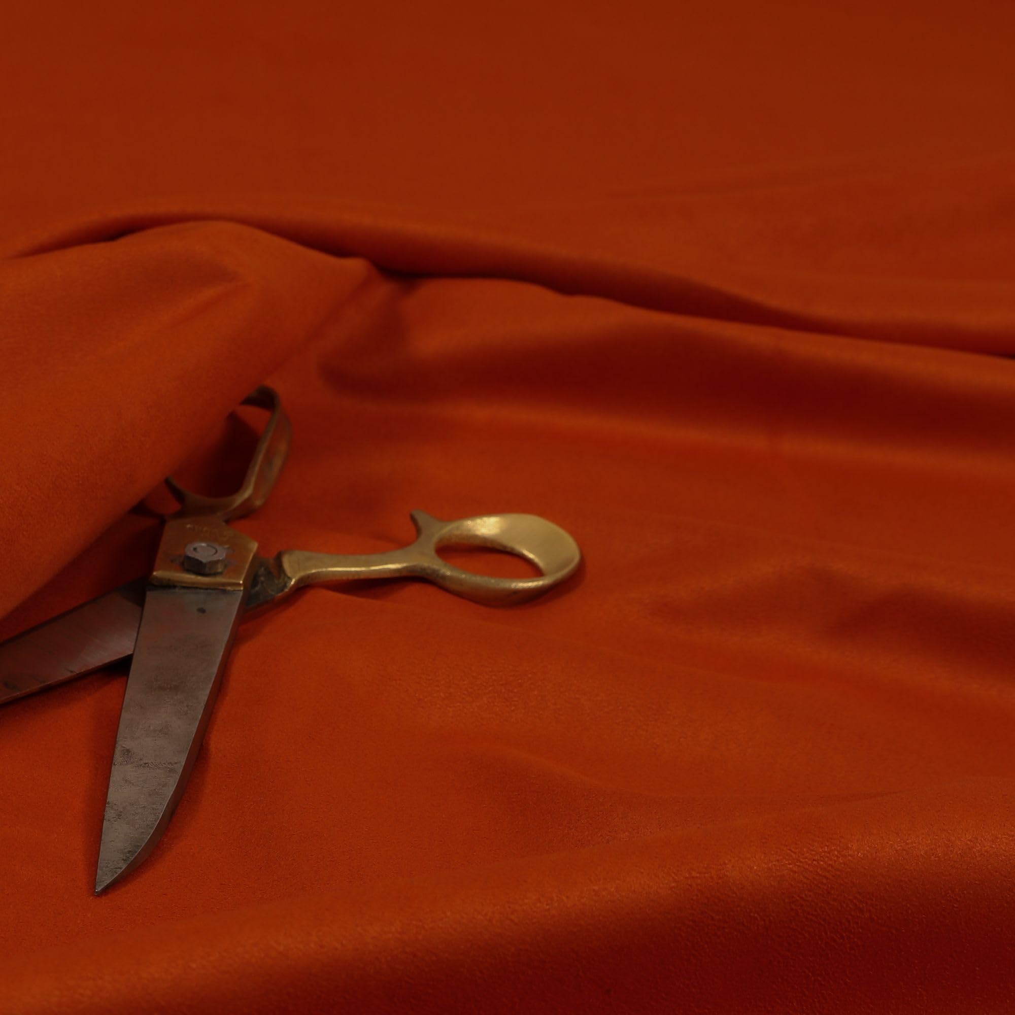 Redbrick Mill Fabrics Flame Retardant Soft Suede Fabric by The Metre in Orange Colour for Interior Furnishing Upholstery (Per Metre)