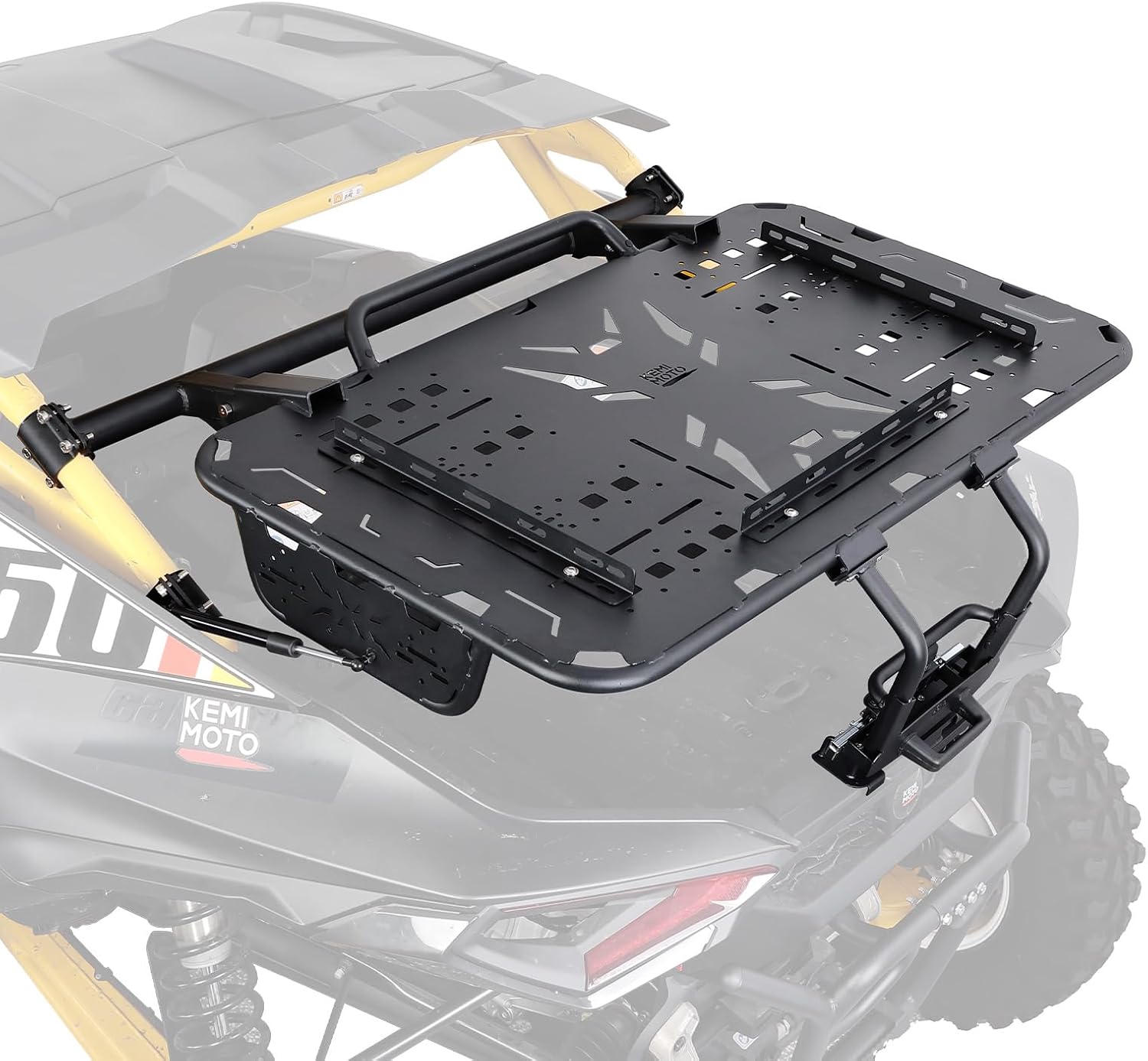 KEMIMOTO Spare Tire Carrier Luggage Rack Compatible with Can-Am Maverick R 2024+, Rear Cargo Rack Bed UTV Accessories,Replace OEM # 715007306