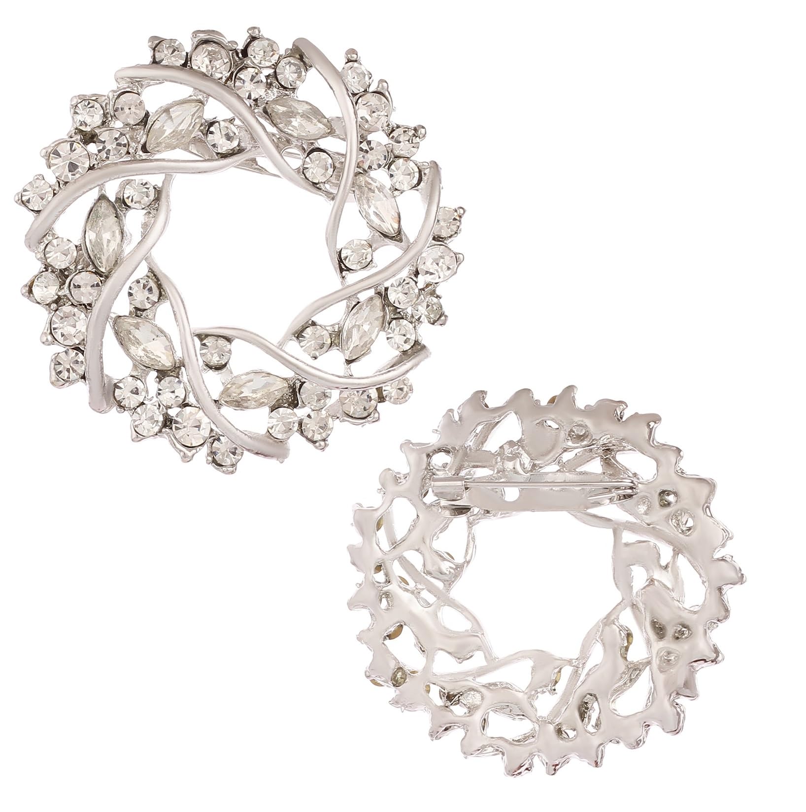 VAMA Fashions Silver Crystal Stone Saree Brooch Pins Elegant Floral Garland Coat Dress Gown Shawl Wedding Bridal Brooch for Women Girls (B01FUG7WTU) Amazon Price History, Amazon Price Tracker