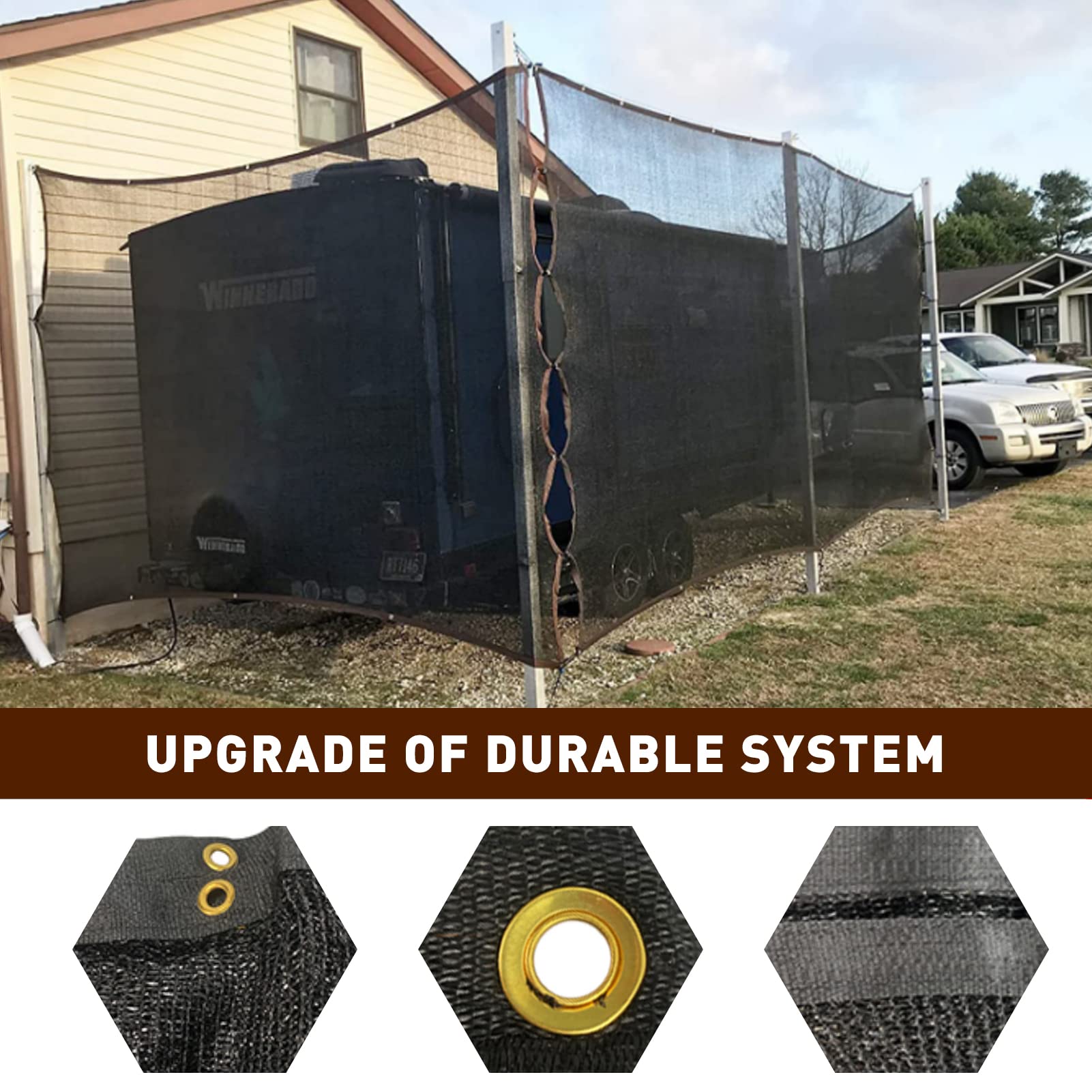 45 Shade Cloth, Black Shade Cloth with Grommets, Garden Shade Cloth