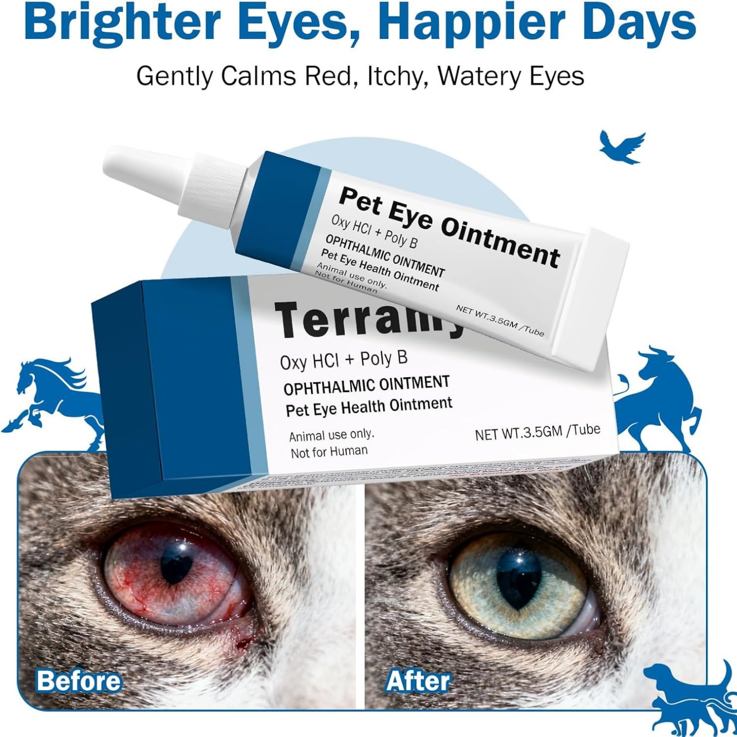 POLKA Terramypol Eye Ointment for Cats and Dogs, Horses, Birds, Sheep 3.5g/0.125oz - Pack of 2 — Amazon image 4